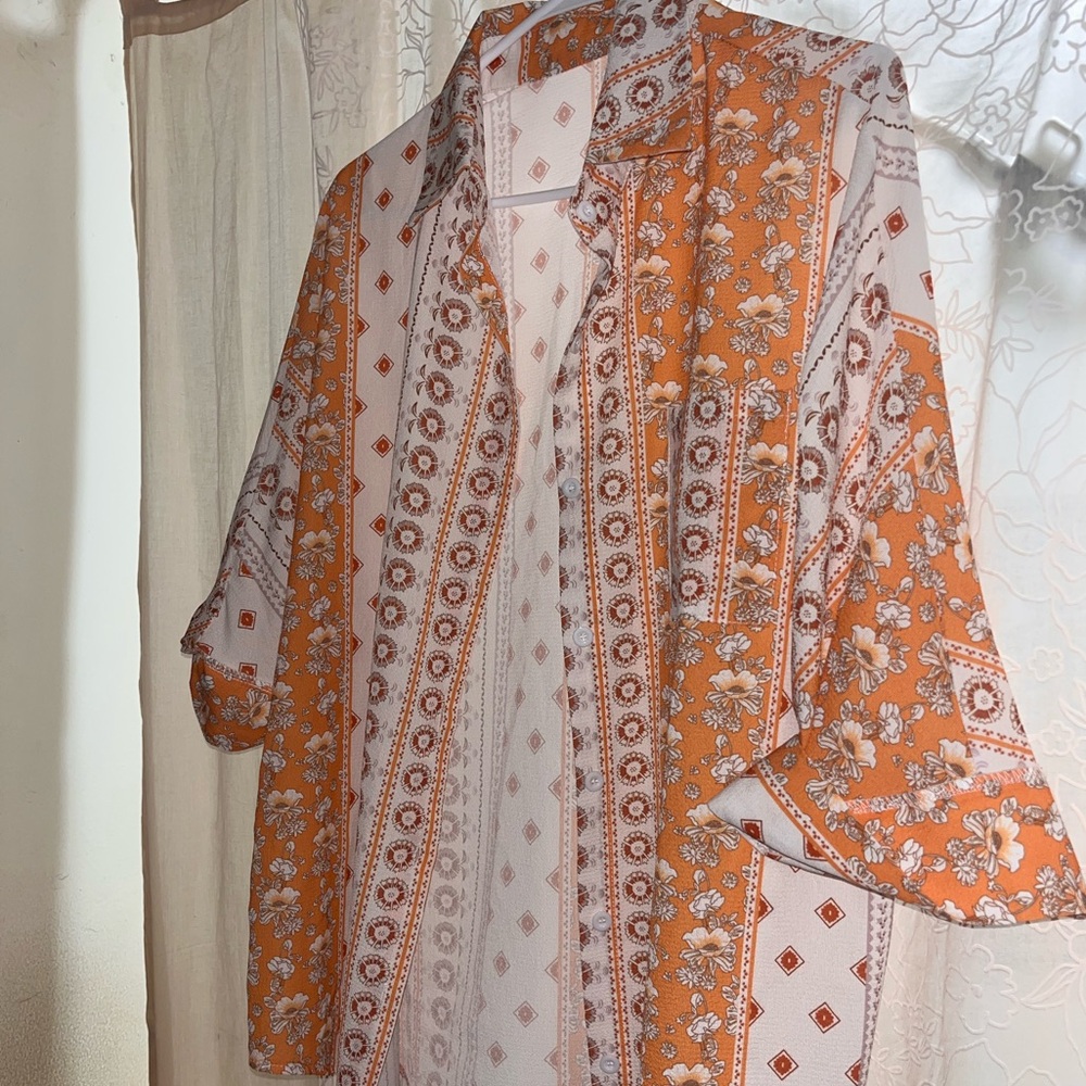 Open Front Blouse w/ buttons
